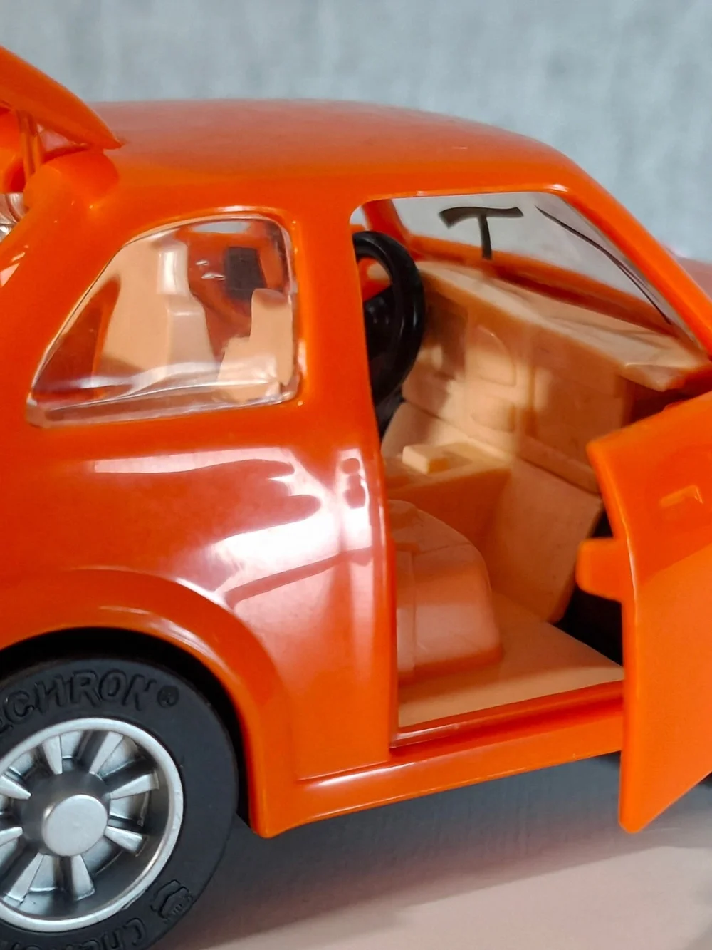 Disney Rare CARS  Orange Cartoon Face Toy Car with Blue Eyes